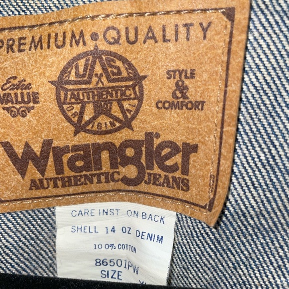 Wrangler Jean Jacket Custom Eagle Embroidery Authentic Jeans - Picture 5 of 12